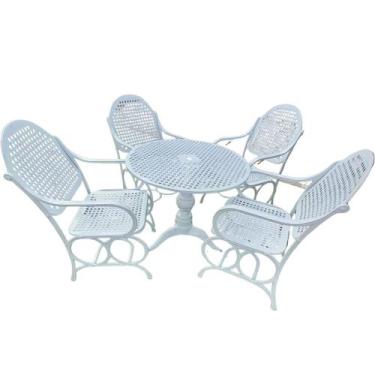 Imagem de Conjunto de Mesa Montana com Mastro 4 Cadeiras Alumínio Fundido - Noss