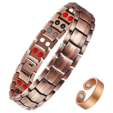 Imagem de Pulseira de cobre Feraco para homens com terapia magnética de 4 elemen