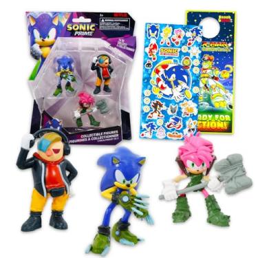 Imagem de Sonic The Hedgehog Action Figures Set – Bundle with 3 Mini Figures Including Dr Eggman, Amy Plus Stickers, More | Sonic Prime Action Figure Playset for Kids