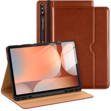 Imagem de DTTO Capa para Galaxy Tab S10 Plus 2024 / S9 Plus / S9 FE Plus 5G 12,4 polegadas 2023, capa fólio de couro premium com suporte para caneta S e alça de mão para Samsung Galaxy Tab S10+/S9+/S9 FE+
