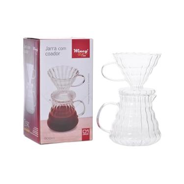 Imagem de Cafeteira Fancy Com Filtro Coador Em Vidro Borossilicato 500ml Com Alça Resistente Ao Calor - Wincy - VDA15012