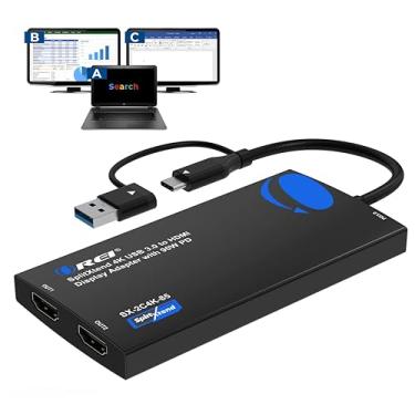Imagem de OREI SplitExtend Divisor HDMI 4K Display estendido para monitor duplo - tela multimonitor 3 telas separadas - Adaptador USB A e USB-C para HDMI 2.0, 4K @60hz, carregador PD 90W, DisplayLink MacOS