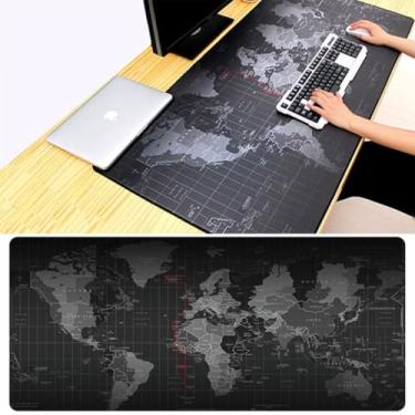 Imagem de Mousepad Gamer Mapa Mundi Grande 80 X 30 Cm Borda Costurada Antiderrapante