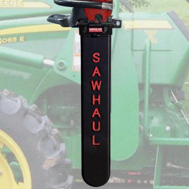 Imagem de SawHaul Suporte universal para motosserra de trator - Feito no Kansas EUA - Suporte de motosserra de montagem fixa (71 cm vermelho) compatível com todas as marcas
