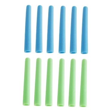 Imagem de Colaxi 12 peças protetores de poste de trampolim de 40 cm acessórios de trampolim infantil acolchoamento substituição para cama de salto corrimão tubo, Azul Verde