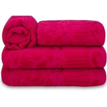 Imagem de Jogo De Toalha Jasmim 4 Peças 100% Algodão - Brutextil, Pink