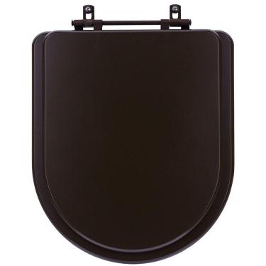 Imagem de Assento Sanitário Poliester Carrara Marrom Fosco Ferragem Marrom Para Vaso Deca