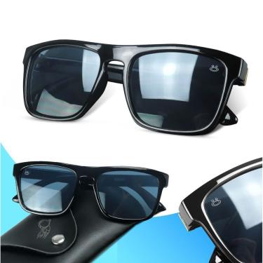 Imagem de Oculos Sol Protecao Uv Infantil Preto Vintage Criança + Case Qualidade Premium Presente...