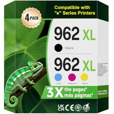 Imagem de Tinta de impressora 962XL 962 HP962XL versão mais recente compatível com cartuchos de tinta HP 962 XL para impressoras HP Combo Pack para Officejet Pro 9015e | 9015 9025e | 9025 9020e | 9020 9018e |