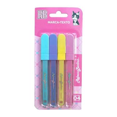 Imagem de Kit C/ 4 Marca Texto RB Rebecca Bonbon Cores Pastel Material Escolar