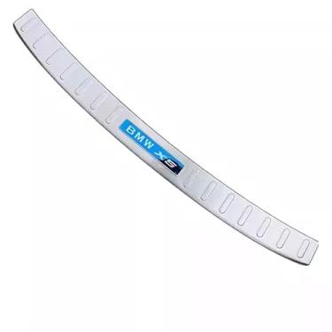 Imagem de Protetor de para-choque traseiro para BMW X5 G05 2019-2025, protetor de porta-malas em aço inoxidável cinza, antiderrapante e antirriscos