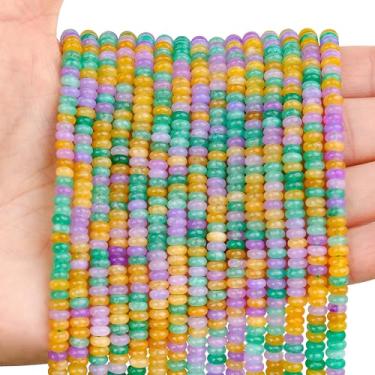 Imagem de BONNY BOXX 1 fio (150 peças) natural 2 * contas coloridas Rondelle de 4 mm, contas de pedra de disco de ábaco natural, pedra preciosa espaçadora solta para pulseira faça você mesmo, colar e fazer