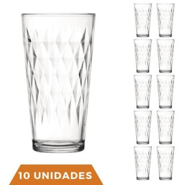 Imagem de 10 Copos Vitrage 350ml Agua Vidro Transparente Suco Nadir - NADIR FIGU