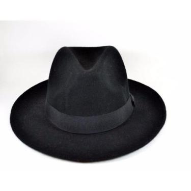 Imagem de Chapéu Fedora Feltro Aba Grande Unissex - HHW, Preto