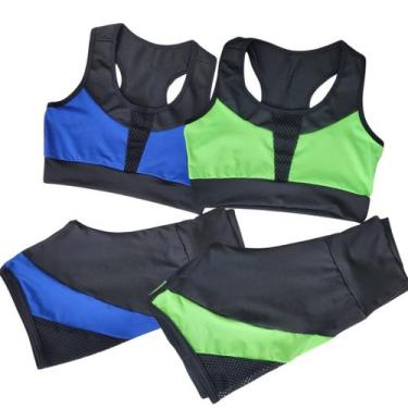 Imagem de Kit 2 Roupas De Academia Feminina Conjunto Ginástica Treino - WM, Azul