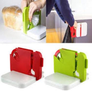 Imagem de Lacradora sacolas alimentos seladora manual sacos em metal lacra guard