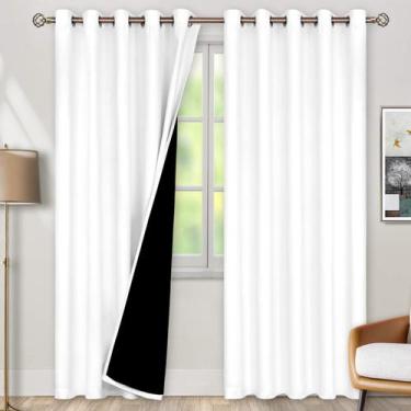 Imagem de Cortinas BGment com isolamento térmico 100% Blackout 152x213cm brancas