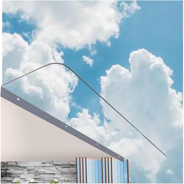 Imagem de Toldo, Dossel, Cobertura Espessa é Livre De Manutenção, Design Moderno Curvo Porta Da Frente Dossel Policarbonato, Adequado Para Caixas De Correio, Condicionadores De Ar, B, 50 * 210cm/19.6 * 82.6in