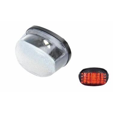 Imagem de Para Suzuki 04-05 Boulevard, Marauder, Intruder VZ1600; 97-04 VZ800 Marauder, 99-00 Katana GSX1200/GSX750; Luz traseira de LED de freio luz traseira integrada (transparente, flash LED sequencial