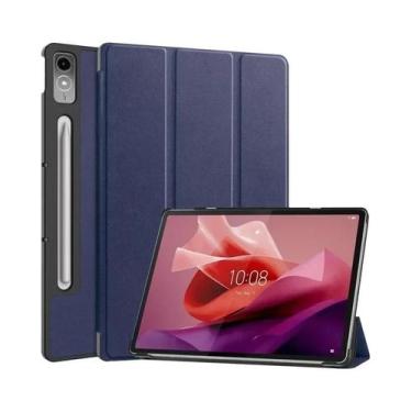 Imagem de Capa De Couro Com Suporte Tri-Folding Para Lenovo Tab P12 De 12,7 Pole