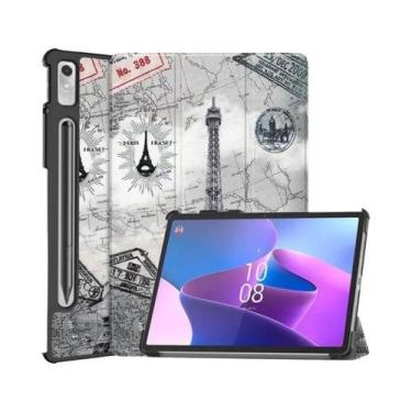 Imagem de Capa De Couro Com Suporte Tri-Folding Para Lenovo Tab P12 De 12,7 Pole