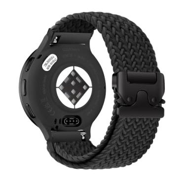 Imagem de Pulseira de nylon trançado elástico compatível com Garmin Venu 3S 2S/Vivoactive 4S/Vivomove 3S/Forerunner 255S/Forerunner 265S, pulseira esportiva elástica macia de 18 mm de liberação rápida para