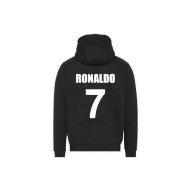 Imagem de Moletom Cristiano Ronaldo Cr7 com estampa dupla de algodão preto - Lig