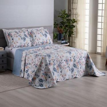 Imagem de Kit Cobre Leito Colcha Solteiro Casal Queen King Dupla Face Casa Dona,