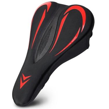 Imagem de Souke Sports Capa de assento de bicicleta, almofada de assento de bicicleta acolchoada com gel, almofada de selim de bicicleta para mulheres e homens com design oco, capa de água e poeira para