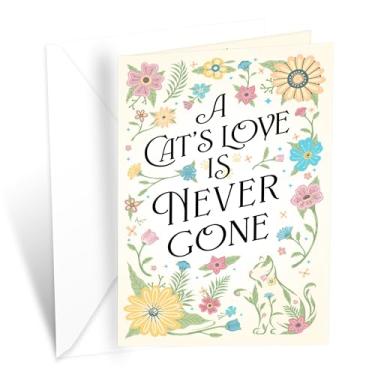 Imagem de Prime Greetings Cartão de simpatia da perda de gato, feito nos EUA, cartolina grossa com envelope premium embalado em um envelope de apresentação reutilizável, ecológico, 12,7 cm x 19,7 cm