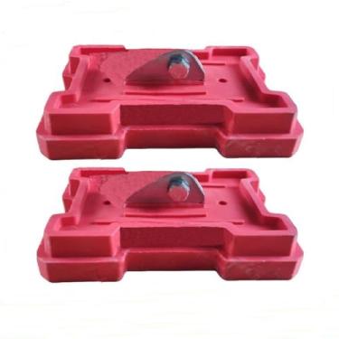 Imagem de Kit de sapato de segurança de escada de extensão - capa de substituição para almofadas de pés, acessórios de peças de montagem de pé de escada para escadas de extensão (vermelho)