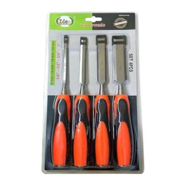 Imagem de Jogo Formão 4 Peças 6 a 25mm Entalhar Madeira Profissional