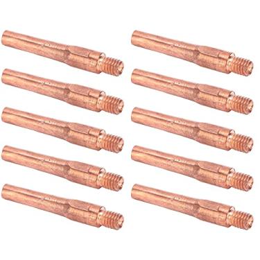 Imagem de 10 peças de pontas de pistola de soldagem de bocal condutor de cobre M6 45 x 7,5 x 1,2 mm acessórios de soldagem a gás para tocha