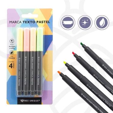 Imagem de Kit Marca Texto Bee Unique Tons Pastel C/4