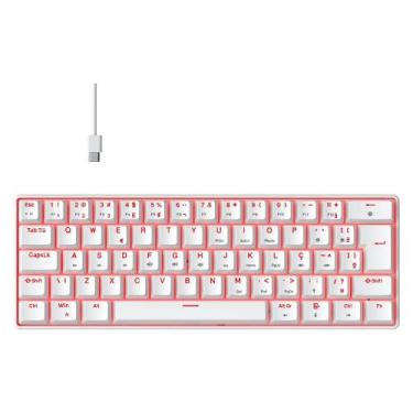 Imagem de Teclado Mecânico Gamer Hyrax Thunder HCK61, LED Vermelho, Switch Blue,