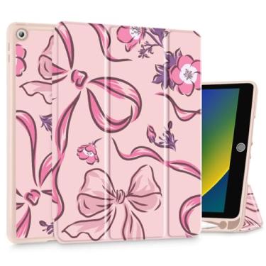 Imagem de Mektron Capa impressa projetada para iPad de 10,2 polegadas 9ª geração (2021)/8ª geração (2020)/7ª geração (2019) com suporte para lápis, capa protetora fina com parte traseira de TPU macio para iPad