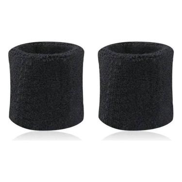 Imagem de 2X Par Munhequeira Atoalhada Pulso Tênis Squash Corrida Fitn