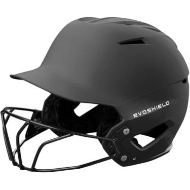 Imagem de EvoShield Capacete de rebatedor fosco XVT 2.0 com máscara facial - carvão, pequeno/médio