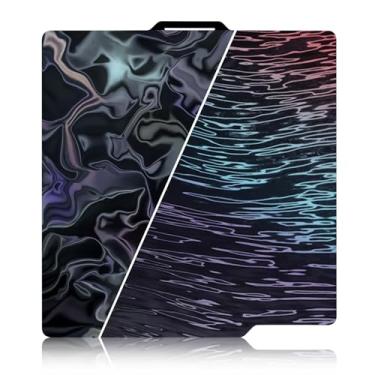 Imagem de Ondulações de água+grão de madeira texturizado PER placa de construção para Bambu Lab X1/X1C/X1E/P1P/P1S/A1,folha de efeito de placa de aço flexível suave PER mola para impressoras 3D Bambu 257x257mm