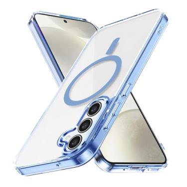 Imagem de Capa traseira magnética para Samsung Galaxy A55 5G, [compatível com MagSafe] Capa fosca translúcida, capa protetora fina à prova de choque (azul claro)
