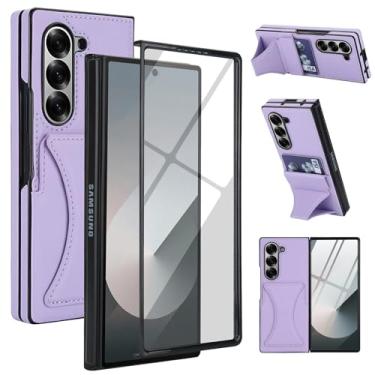 Imagem de Capa de telefone para Samsung Galaxy Z Fold 7 Capa carteira com proteção de tela e câmera alça de cordão transversal suporte para cartão de crédito suporte de couro celular ZFold Z7 G Fold7 7Z
