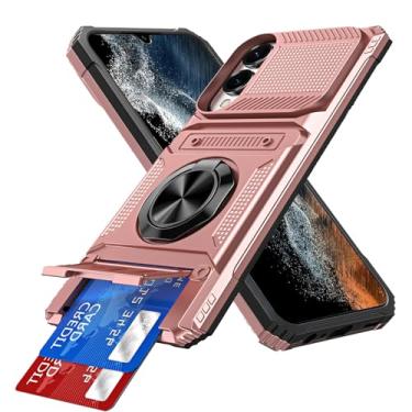 Imagem de MEMAXELUS Capa carteira para Samsung Galaxy S25 FE com suporte para cartão, [loja 2 cartões] Anel de 360° suporte de corpo inteiro, resistente, à prova de choque, capa protetora de telefone para