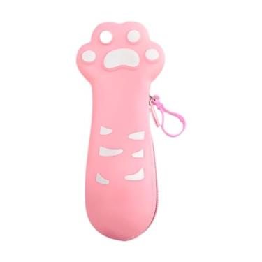 Imagem de SiaBiced Estojo de silicone para lápis, bolsa engraçada para crianças, mulheres, estudantes, presente, material escolar, cosméticos, armazenamento de maquiagem, Rosa
