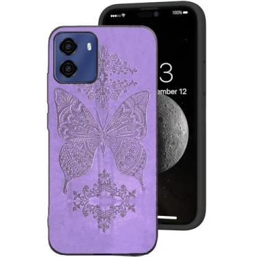 Imagem de DAMONDY Capa compatível com Blu G35, lindas capas de borboleta de flor 3D para mulheres e meninas, capa completa de TPU macio à prova de choque compatível com Blu G35 - roxo