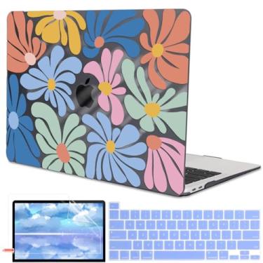 Imagem de LCMOCICO Capa para MacBook Pro de 13 polegadas versão 2022 2021-2016 A2338 M2/M1 A2251 A2289 A2159 A1989 A1706 Touch Bar, capa rígida de plástico padrão, capa de teclado e película de tela, flores