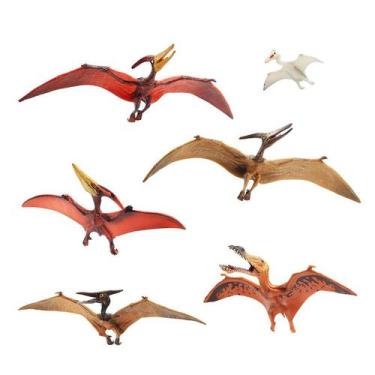 Imagem de Conjunto de figuras de pterossauros realistas: dinossauro pterodáctilo