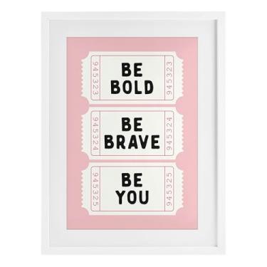 Imagem de Stupell Industries Be You Uplifting Tickets Impressão emoldurada branca sob vidro, design por Lettered and Lined, 23 x 17