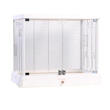 Imagem de Gaiola de papagaio de aço inoxidável para casa grande à prova de respingos ecológica expansível bonita e fácil de limpar ninho de pássaro