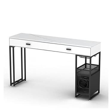 Imagem de Mesa de bar apartamento pequeno casa moderna parede bar varanda sala de estar armário armazenamento placa de pedra mesa de jantar, inclui 2 cadeiras de bar casa (cor: 140 * 40 * 105 cm)