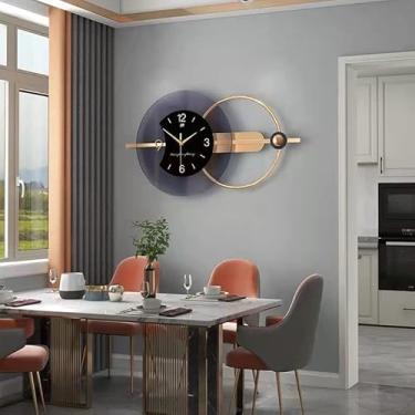 Imagem de CUTPOIY Relógio de parede de metal moderno decoração digital para quarto e lounge - relógio de parede para decoração de interiores de casa, relógio de quarto miséria (100 * 48 cm)